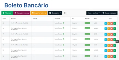 Sistema de gestão empresarial Boleto Bancário