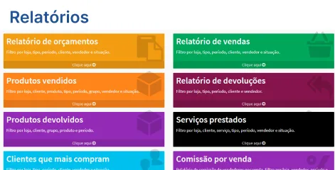 Sistema de gestão empresarial Relatórios