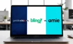 GestãoClick, Bling ou Omie: qual sistema de gestão escolher? Tela de computador mostrando logos dos sistemas GestãoClick vs Bling vs Omie em relação à GestãoClick, Bling ou Omie: qual sistema de gestão escolher?